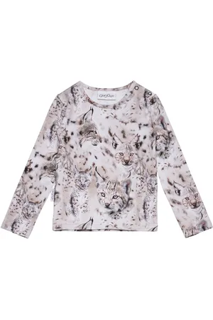 Gugguu Print Shirt Tops T-shirts Long-sleeved T-Skjorte Beige