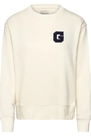 GANT G Badge C-Neck Sweat Tops Sweatshirts & Hoodies Sweatshirts Cream