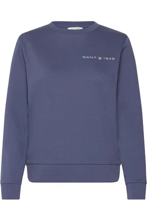 GANT Reg Printed Graphic C-Neck Tops Sweatshirts & Hoodies Sweatshirts Blue