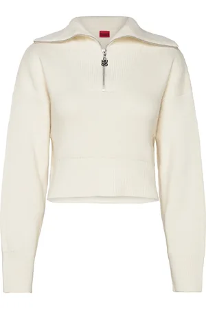 HUGO BOSS Sheveni Tops Knitwear Jumpers Cream