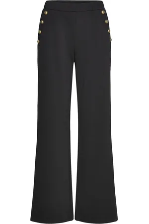 Freequent Fqnanni-Pants Bottoms Trousers Wide Leg Black