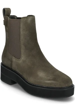 Ralph Lauren Adrianna Suede Bootie Shoes Chelsea Boots Khaki Green
