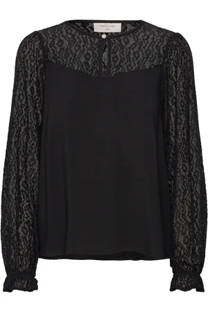 Freequent Fqvialipa-Blouse Tops Blouses Long-sleeved Black