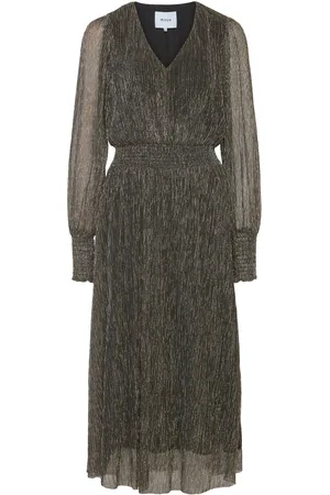 Minus Msmavena Long Sleeve Midi Dress Knælang Kjole Black