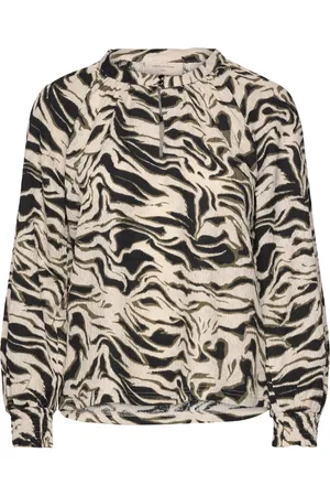 Freequent Fqnalia-Blouse Tops Blouses Long-sleeved Black