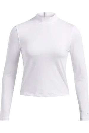 Under Armour Ua Drive Ls Mock Sport Women Sport Clothing Sports Tops & T-shirts Sport Long Sleeve Tops White