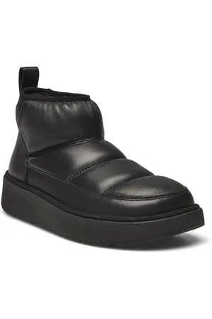 FitFlop Gen-Ff Padded Soft-Leather Booties Shoes Boots Ankle Boots Ankle Boots Flat Heel Black