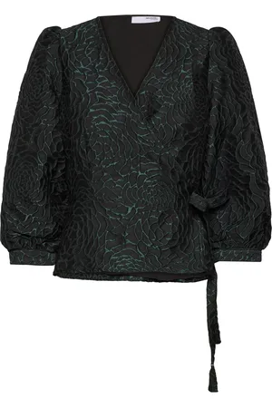 SELECTED Slfsiv-Paula 3/4 Wrap Top D2 Tops Blouses Long-sleeved Black