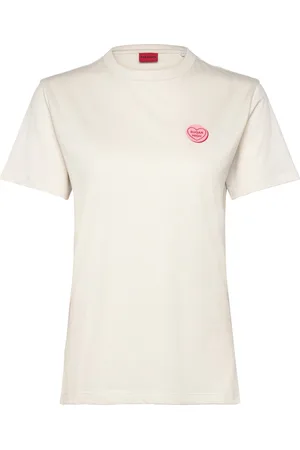 HUGO BOSS Damacia_2 Tops T-shirts & Tops Short-sleeved Cream