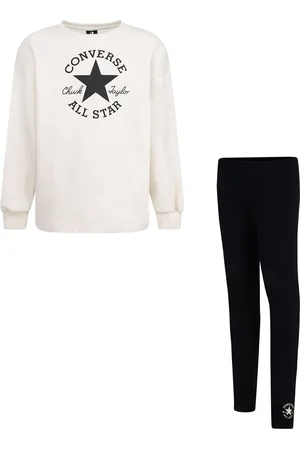 Converse Crewneck And Leggings Set Sets Sets With Long-sleeved T-shirt White