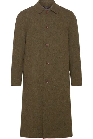 Les Deux Maccoy Harris Tweed Wool Coat Uldfrakke Frakke Khaki Green