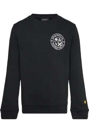 Lyle & Scott Football Logo Crew Neck Sweatshirt Tops Sweatshirts & Hoodies Sweatshirts Black