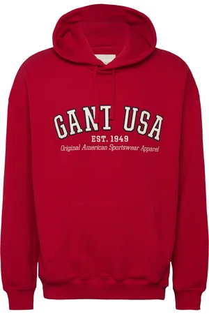 GANT Usa Hoodie Tops Sweatshirts & Hoodies Hoodies Red