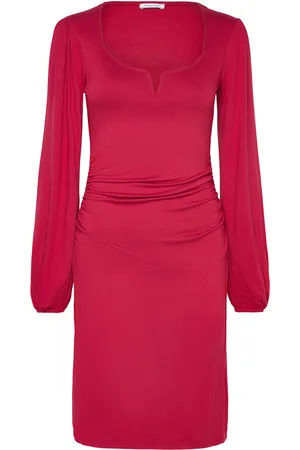 BUBBLEROOM Rudina Puff Sleeve Short Dress Kort Kjole Red
