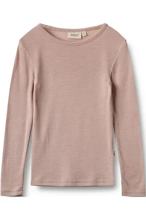 WHEAT Wool T-Shirt L/S Alfie Tops T-shirts Long-sleeved T-Skjorte Pink