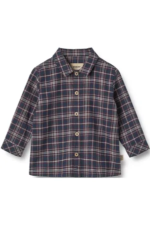 WHEAT Shirt Oscar Tops Shirts Long-sleeved Shirts Navy