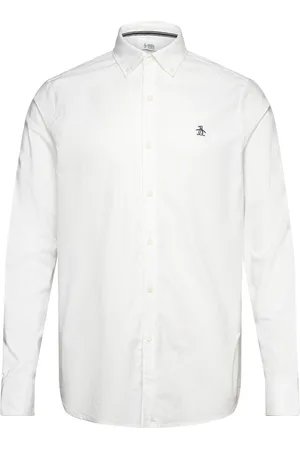Original Penguin Ls Oxford Strtch No Tops Shirts Casual White