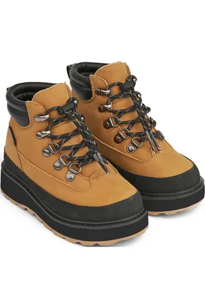 Liewood Lucien​ Leather Boot Vinterstøvler Med Snøre Brown