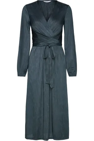 BUBBLEROOM Misou Tie Dress Knælang Kjole Green
