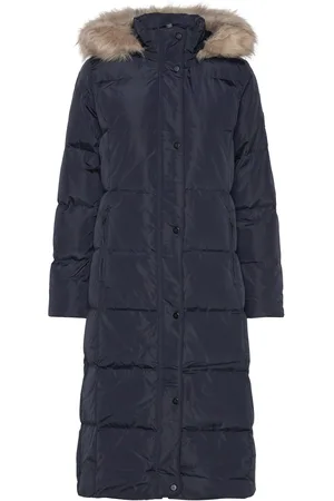 Ralph Lauren Faux-Fur-Trim Hooded Down Coat Foret Jakke Navy