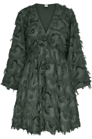 Y.A.S Pazylla 7/8 Dress - D2D Kort Kjole Khaki Green
