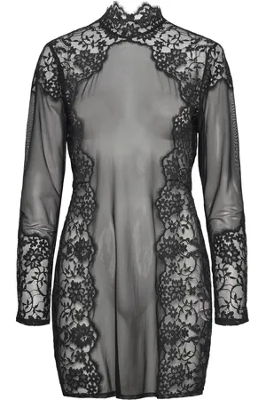 Hunkemöller Sd Ls Lace Mya Nattøj Black