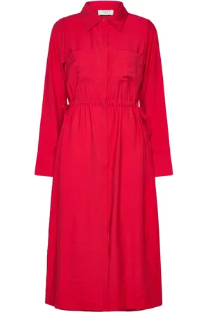 Norr Bambo Shirt Dress Knælang Kjole Red