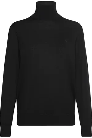 Ralph Lauren Wool Turtleneck Sweater Tops Knitwear Turtleneck Black