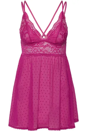 Hunkemöller Bd Dot Mesh Lace Beatriz Nattøj Pink