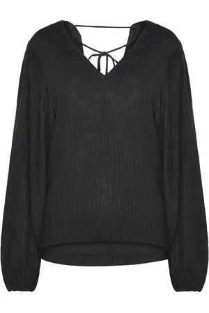 Dante 6 Stardom V-Neck Top Tops Blouses Long-sleeved Black