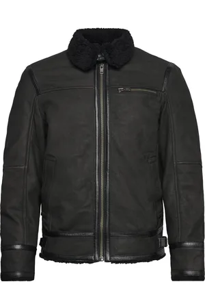 Jofama Edgar Nubuck Shearling Jacket Foret Jakke Black