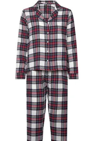 Hunkemöller Pj Flannel Twill Check Pyjamas Nattøj Red