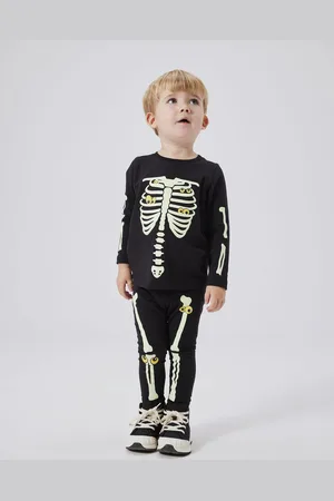 NAME IT Nmnoween Ls Top Set Sets Sets With Long-sleeved T-shirt Black
