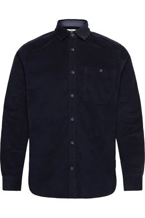 TOM TAILOR Stretch Corduroy Shirt Tops Shirts Casual Navy