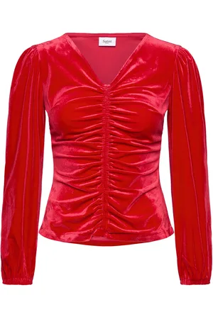 Saint Tropez Hebasz Blouse Tops Blouses Long-sleeved Red