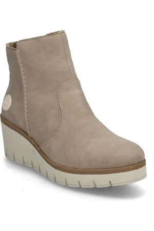 Rieker Y5065-64 Sko Med Kilehæl Beige