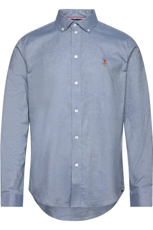 U.S. Polo Assn. Uspa Shirt Flex Calvert Men Tops Shirts Casual Blue