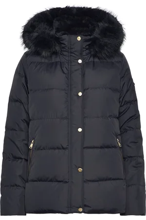 Ralph Lauren Faux-Fur-Trim Hooded Down Coat Foret Jakke Navy