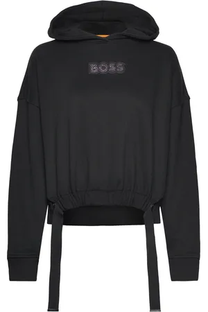 HUGO BOSS C_Eblousa_St Badge Tops Sweatshirts & Hoodies Hoodies Black