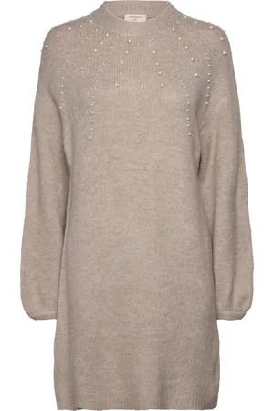 Freequent Fqpearl-Dress Kort Kjole Beige