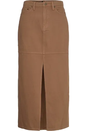 Ralph Lauren Denim Midi Skirt Skirts Knee-length & Midi Skirts Brown
