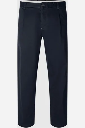 SELECTED Slh172-Slim Tape Ron Pleat Pant Bottoms Trousers Chinos Navy
