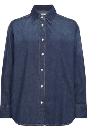 MANGO Over Denim Shirt Tops Shirts Denim Shirts Blue