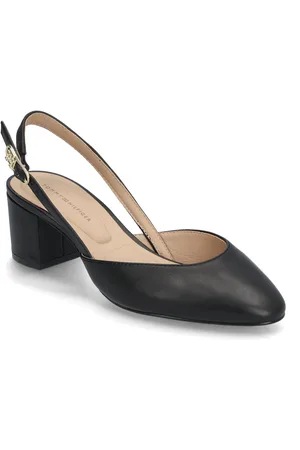 Tommy Hilfiger Pump Slingback Smooth Leather Shoes Sling Backs Heeled Slingbacks Black