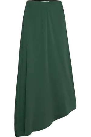 SELECTED Slfjean Mw Asymetric Ankle Skirt B Skirts Maxi Skirts Green