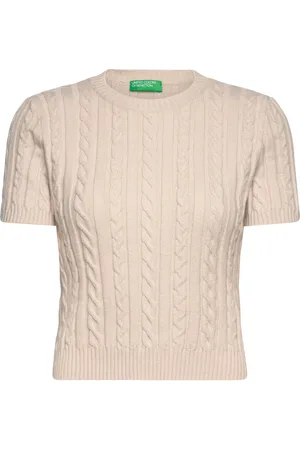 Benetton Sweater Tops Knitwear Jumpers Beige