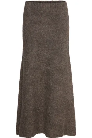 Norr Filine Knit Skirt Lang Nederdel Brown