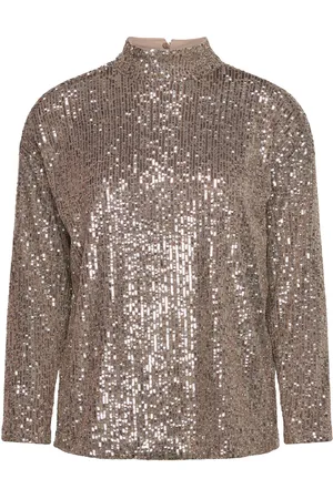 Saint Tropez Reyanasz Blouse Tops Blouses Long-sleeved Beige