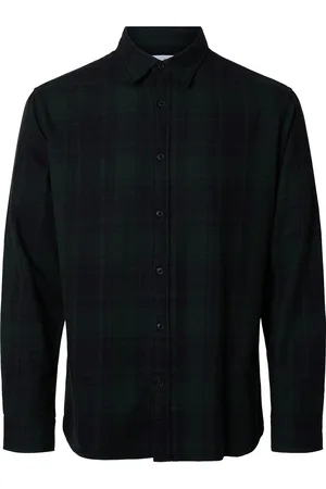 SELECTED Slhreg-Owen Flannel Mix Shirt Ls Tops Shirts Casual Navy
