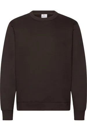 MANGO Plush Cotton Sweatshirt Tops Knitwear Round Necks Brown